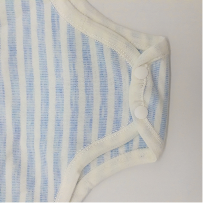 Set Bodysuit sơ sinh 5 món ComfyBaby CF1020-BODY-03M (quần áo dài, bao tay chân, mũ) 100% Cotton kẻ sọc màu xanh 