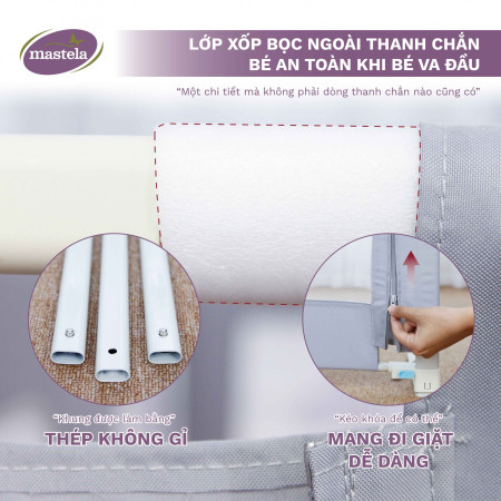 Thanh chắn giường điều chỉnh độ cao 4Babies 015 Hình cầu vồng 2.0M