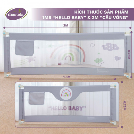 Thanh chắn giường điều chỉnh độ cao 4Babies 015 Hình cầu vồng 2.0M