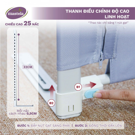 Thanh chắn giường điều chỉnh độ cao 4Babies 015 Hình cầu vồng 2.0M