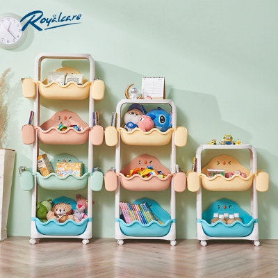 Kệ đựng đồ chơi có bánh xe cho bé RoyalCare B8106 hình gà con dễ thương (2-3-4 tầng)