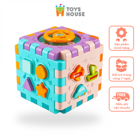 Set 6 miếng lắp ghép thả khối có đèn nhạc - Đồ chơi tiền giáo dục cho bé ToysHose HE0530