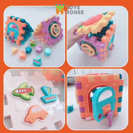 Set 6 miếng lắp ghép thả khối có đèn nhạc - Đồ chơi tiền giáo dục cho bé ToysHose HE0530