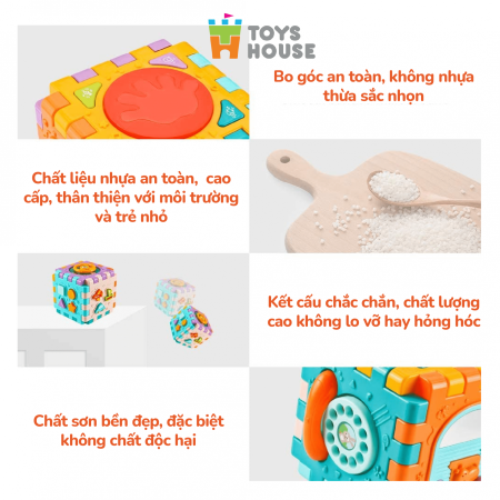 Set 6 miếng lắp ghép thả khối có đèn nhạc - Đồ chơi tiền giáo dục cho bé ToysHose HE0530
