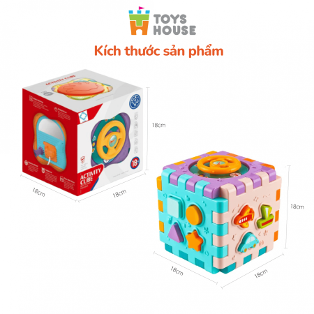 Set 6 miếng lắp ghép thả khối có đèn nhạc - Đồ chơi tiền giáo dục cho bé ToysHose HE0530