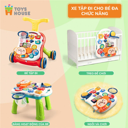 Bàn chơi đa năng có nhạc kiêm xe tập đi 2 trong 1 Toyshouse N6038 - người bạn đồng hành không thể thiếu của bé