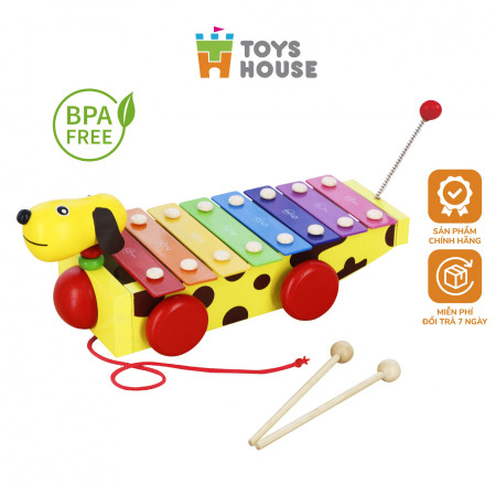 Đàn gõ xylophone hình cún con cầu vồng Toyshouse 1152