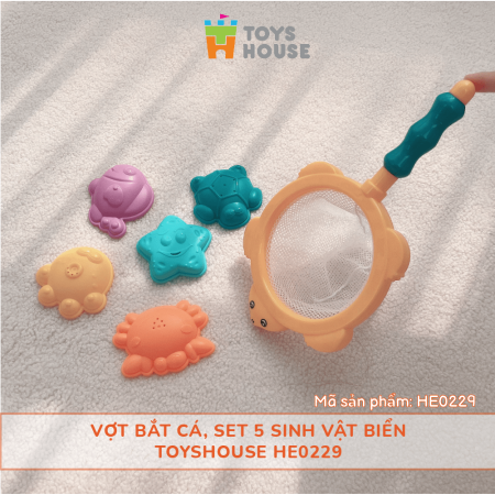 Vợt bắt cá, set 5 sinh vật biển ToysHouse HE0229