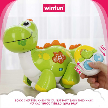 Đồ chơi điều khiển từ xa khủng long vui nhộn có đèn nhạc Winfun 1141-NL