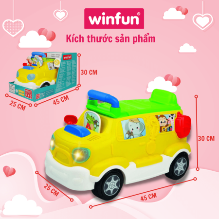 Xe tải chòi chân kèm bộ sưu tập động vật hoang dã có nhạc Winfun 0864