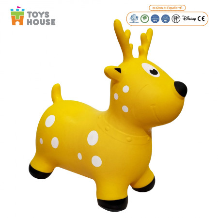 Thú Nhún Bơm Hơi Hình Tuần Lộc vàng Toys House TH319-PA14183