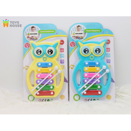 Đàn gõ Xylophone hình cú mèo đáng yêu Toys House màu vàng 0820-TH-FF-0101-Y