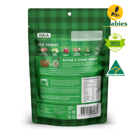Rau củ quả sấy chậm giòn ăn liên DJ&A nhập khẩu Úc - 140g
