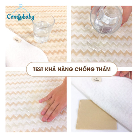 Tấm lót chống thấm thay tã cho bé 4 lớp Organic Comfybaby, kích thước 50*70cm