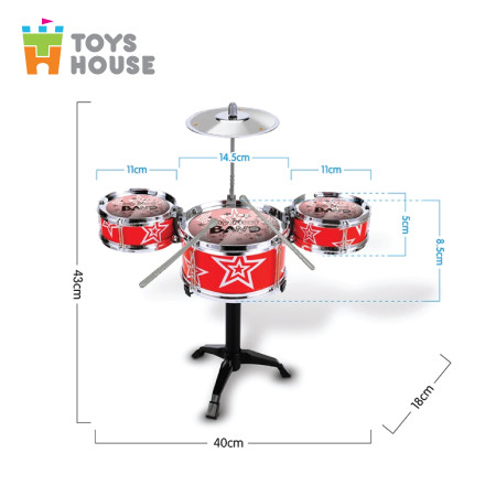 Bộ trống đồ chơi Jazz Drum cho bé Toys House TH1220-3303