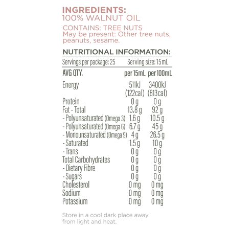  Dầu ăn ép lạnh Óc Chó 375ml Plenty Úc, tốt cho não bộ, trí nhớ phù hợp salad, soup, sinh tố