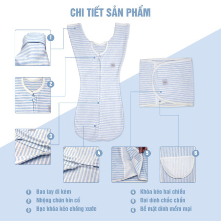 Nhộng chũn kiêm quấn ủ và túi ngủ cho bé 3 trong 1 TinyLove TL1020-CC01 màu be