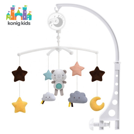 Đồ chơi treo nôi cũi phát nhạc, xoay 360 độ Konig Kids 1021-KK-63605A, nhạc trắng ru ngủ