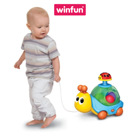 Đồ chơi ốc sên kéo dây phát nhạc kèm con quay bắn bóng - Winfun 0674-NL