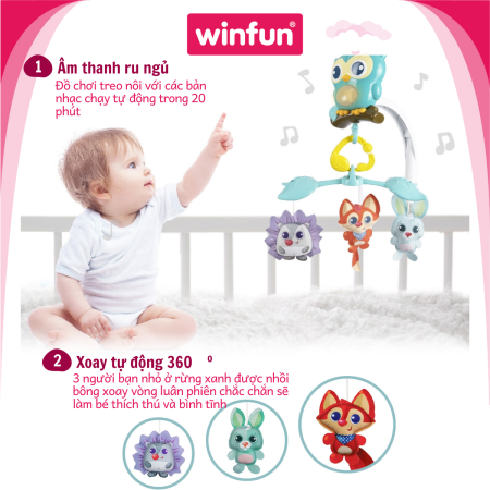 Đồ chơi treo nôi 3 trong 1 hình cú mèo - Winfun 720010-NL