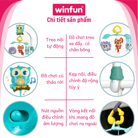 Đồ chơi treo nôi 3 trong 1 hình cú mèo - Winfun 720010-NL